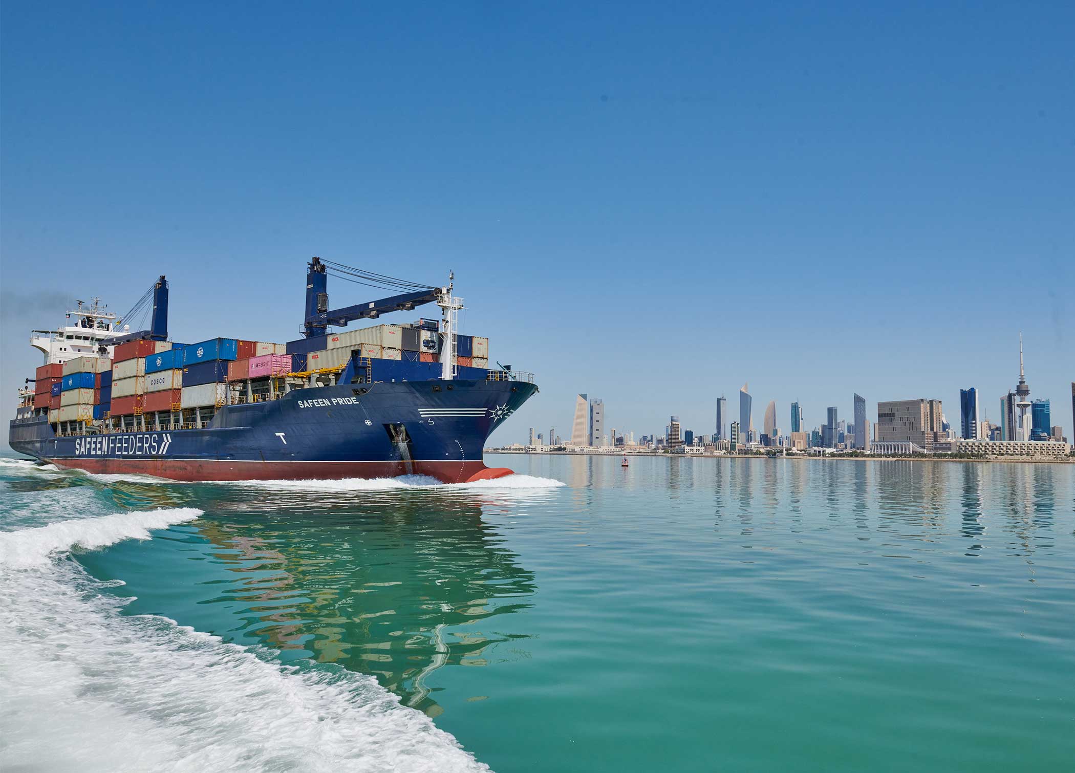 First Vessel Arrives at Shuwaikh Port from Khalifa Port