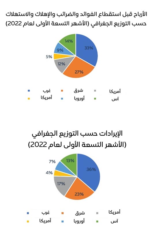 الإيرادات حسب التوزيع الجغرافي