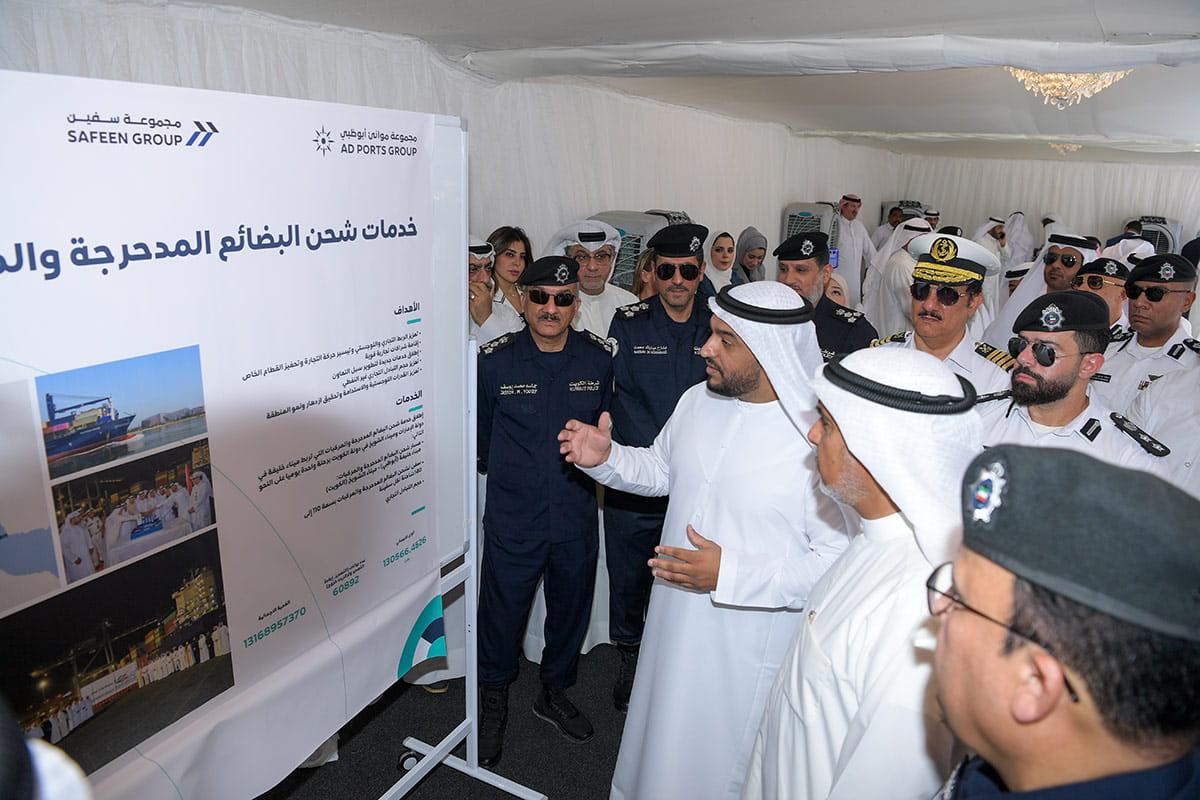 وصول سفينة جديدة إلى ميناء الشويخ  بعد إطلاق خدمة شحن البضائع المدحرجة عبر ميناء خليفة